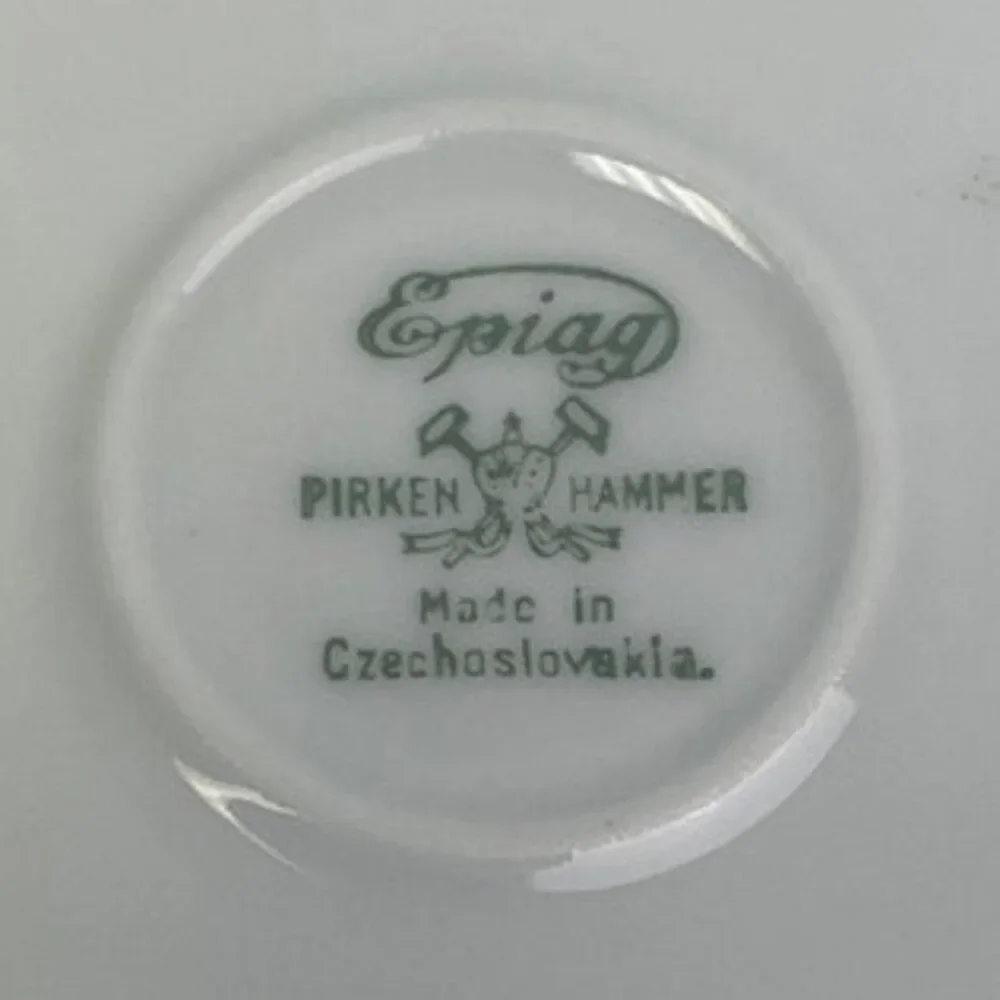 Vintage Epiag Pirken Hammer Czechoslovakia Floral Hand Painted Gold Paint Plate